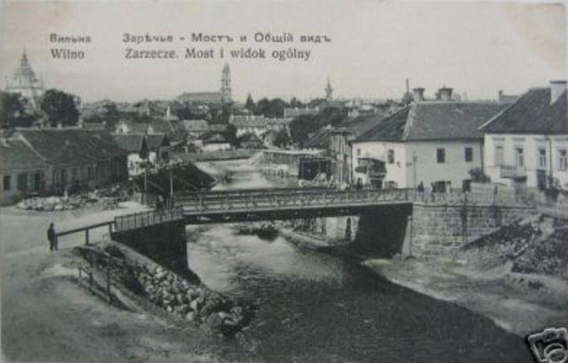 Postcard of Uzhupis bridge in 1904